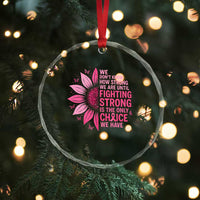 Breast Cancer Crystal Glass Ornament Pink Ribbon Being Strong Quote Support Gift TS10