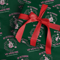 Breast Cancer Halloween Wrapping Paper Roll In October Ghost Wear Pink Black Cat - Wonder Print Shop