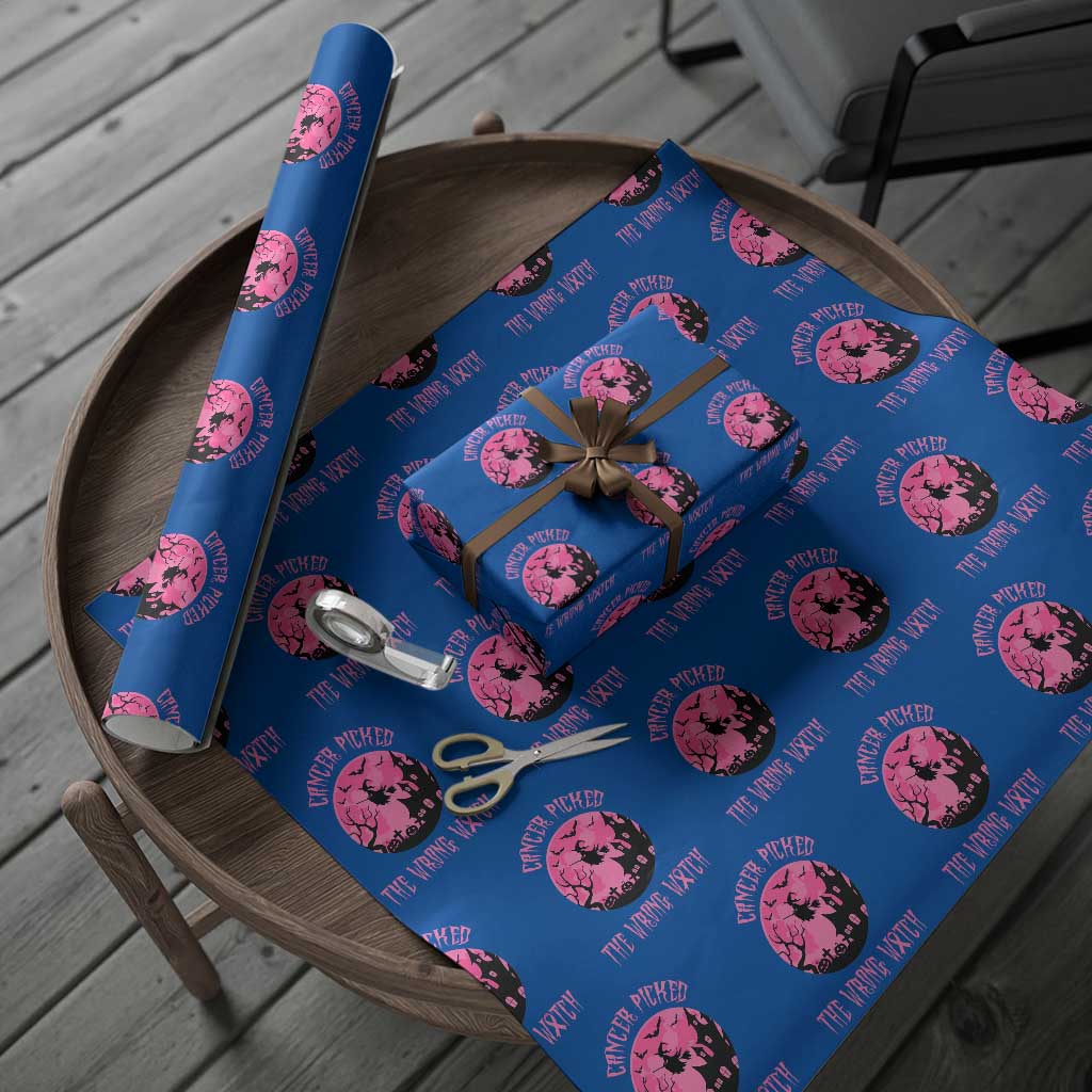 Breast Cancer Halloween Wrapping Paper Roll In October We Wear Pink Witch - Wonder Print Shop