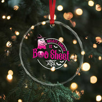 Breast Cancer Is Boo Sheet Crystal Glass Ornament October Ghost Pink Ribbon - Wonder Print Shop