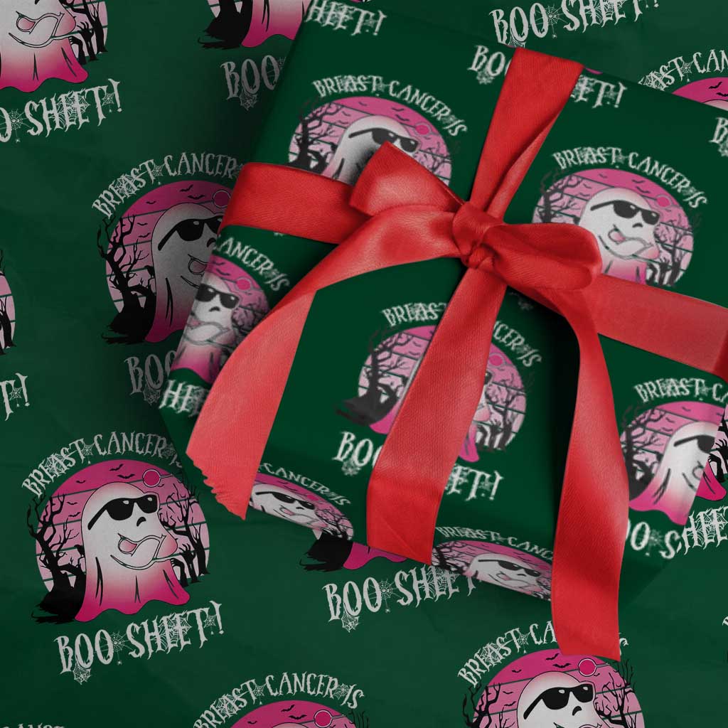 Breast Cancer Is Boo Sheet Wrapping Paper Roll In October Ghost Wear Pink - Wonder Print Shop