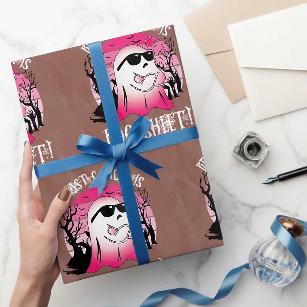 Breast Cancer Is Boo Sheet Wrapping Paper Roll In October Ghost Wear Pink - Wonder Print Shop