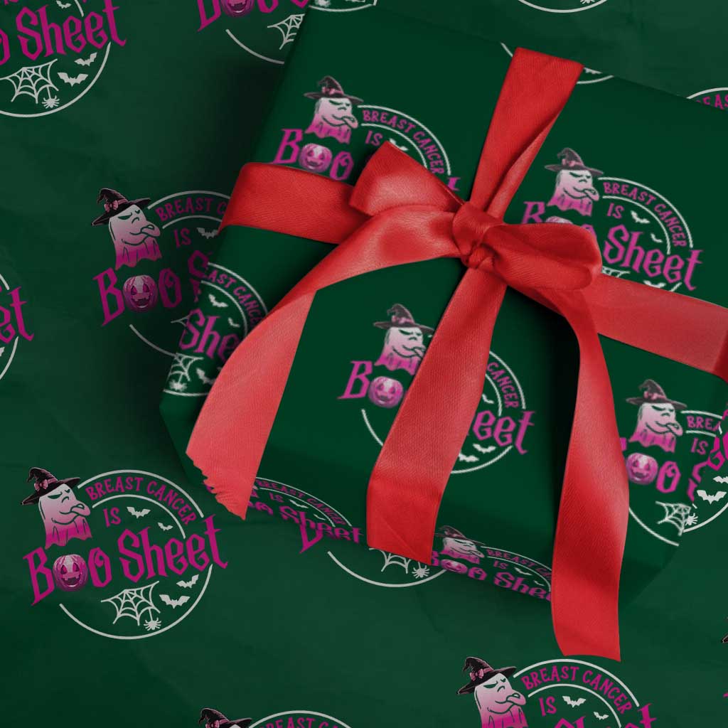 Breast Cancer Is Boo Sheet Wrapping Paper Roll October Ghost Pink Ribbon - Wonder Print Shop
