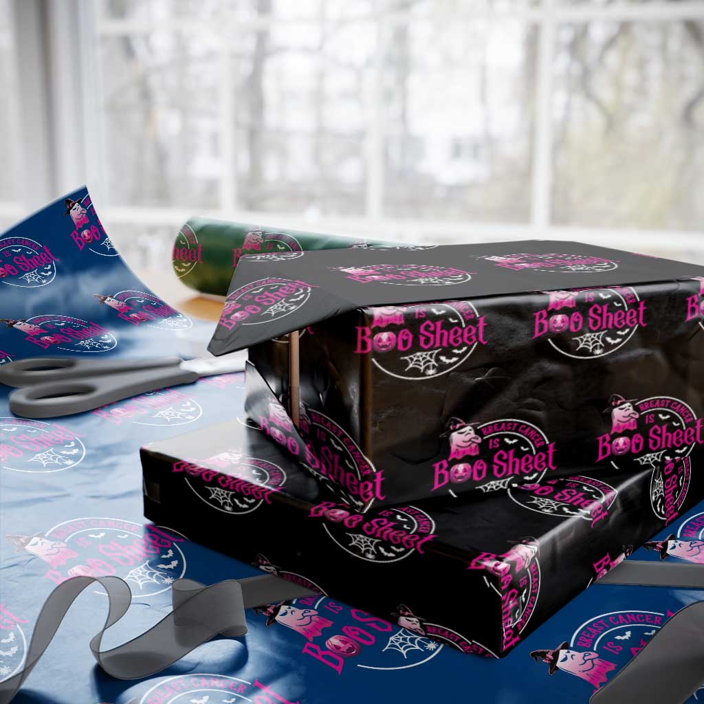 Breast Cancer Is Boo Sheet Wrapping Paper Roll October Ghost Pink Ribbon - Wonder Print Shop