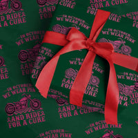 Breast Cancer Motorcycle Wrapping Paper Roll In October We Wear Pink Ride For A Cure - Wonder Print Shop