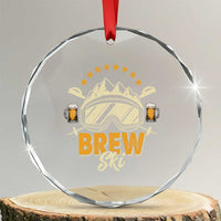 Brewski Skiing Beer Crystal Glass Ornament Funny Skiing Skier Ski Vacation - Wonder Print Shop