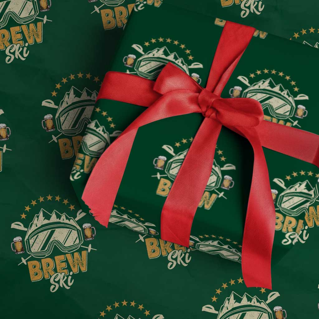 Brewski Skiing Beer Wrapping Paper Roll Funny Skiing Skier Ski Vacation - Wonder Print Shop