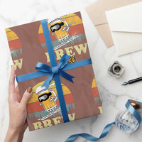 Brewski Skiing Beer Wrapping Paper Roll Funny Skiing Skier Ski Vacation Retro Sunset - Wonder Print Shop