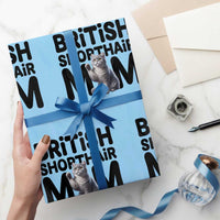 British Shorthair Mom Life Wrapping Paper Roll Mothers Day Cat Mom Gift