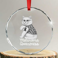British Shorthair Skin Cancer Awareness Crystal Glass Ornament Melanoma Fighter Cat Gift