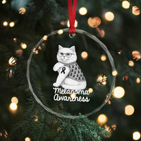 British Shorthair Skin Cancer Awareness Crystal Glass Ornament Melanoma Fighter Cat Gift