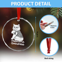 British Shorthair Skin Cancer Awareness Crystal Glass Ornament Melanoma Fighter Cat Gift