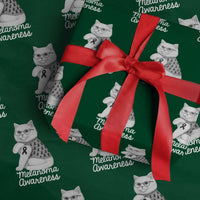 British Shorthair Skin Cancer Awareness Wrapping Paper Roll Melanoma Fighter Cat Gift