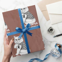 British Shorthair Skin Cancer Awareness Wrapping Paper Roll Melanoma Fighter Cat Gift