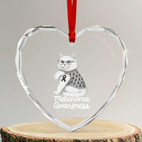 British Shorthair Skin Cancer Awareness Heart Crystal Glass Ornament Melanoma Fighter Cat Gift