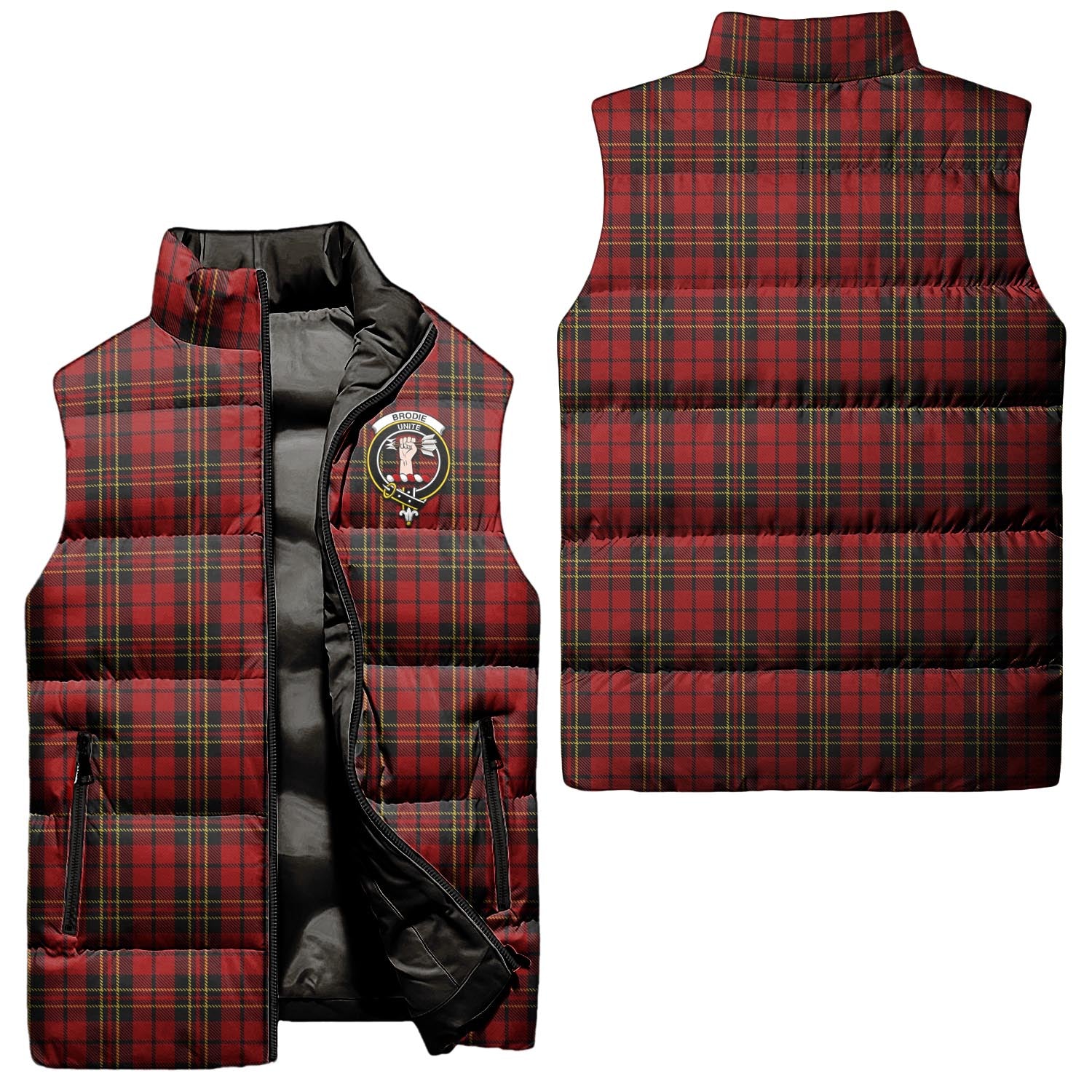 brodie-clan-puffer-vest-family-crest-plaid-sleeveless-down-jacket