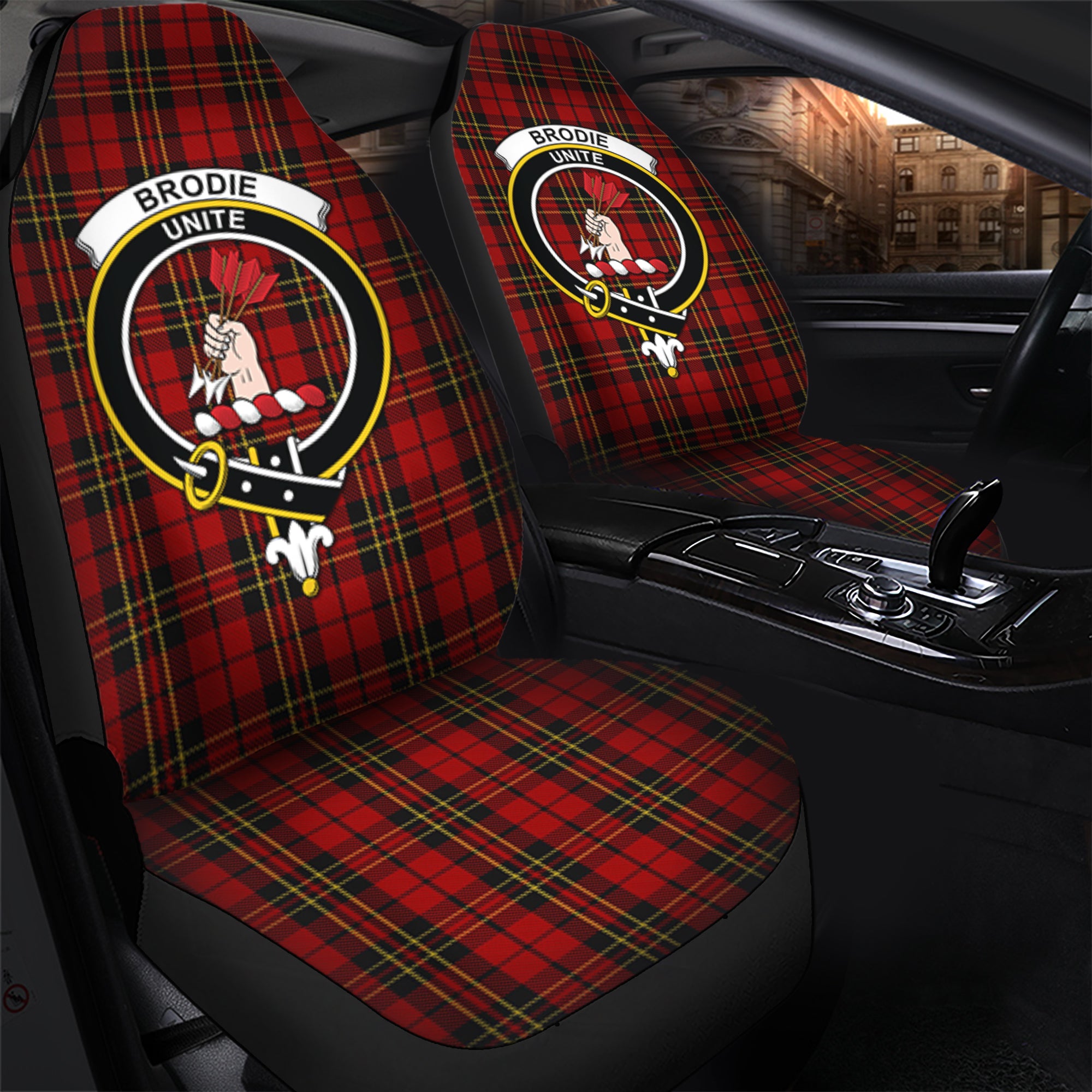 Brodie Clan Tartan Car Seat Cover, Family Crest Tartan Seat Cover TS23