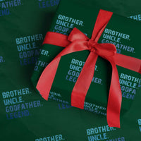 Brother Uncle Godfather Legend Wrapping Paper Roll Best Funny Uncle Fathers Day - Wonder Print Shop