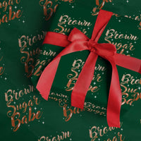 Brown Sugar Babe Wrapping Paper Roll Proud Woman Melanin Pride Black Girl - Wonder Print Shop