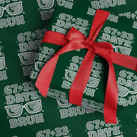 Bruh 100 Days Of School 67 Wrapping Paper Roll Funny Six Seven Meme Sunglasses