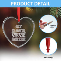 Bruh 67 Days of School Heart Crystal Glass Ornament Funny Six Seven 6 7 Teen Gen Z Alpha Meme Teacher - Wonder Print Shop