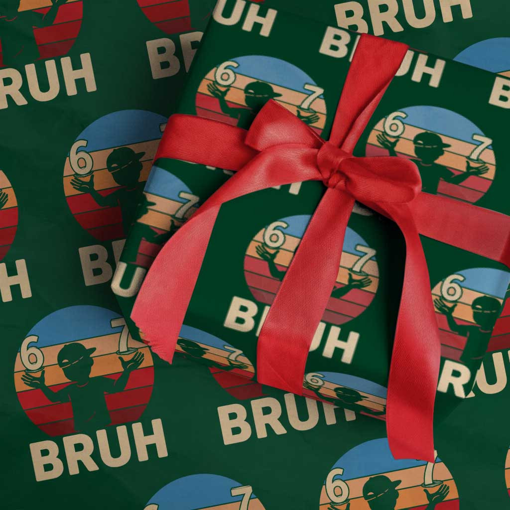 Bruh 67 Meme Wrapping Paper Roll Funny Six Seven Meme 6 7 Numbers Kid Gen Alpha - Wonder Print Shop