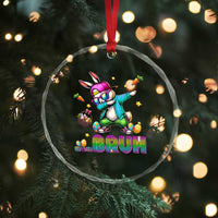 Bruh Dab Bunny Easter Crystal Glass Ornament Funny 80s Retro Vintage Party Cool Rabbit - Wonder Print Shop