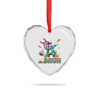 Bruh Dab Bunny Easter Heart Crystal Glass Ornament Funny 80s Retro Vintage Party Cool Rabbit - Wonder Print Shop