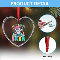 Bruh Easter Heart Crystal Glass Ornament Funny Bunny Dab Rabbit Dance - Wonder Print Shop