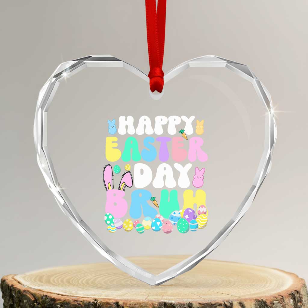 Bruh Easter Heart Crystal Glass Ornament Teens Boys Kids Cute Bunny Eggs - Wonder Print Shop