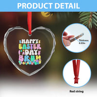 Bruh Easter Heart Crystal Glass Ornament Teens Boys Kids Cute Bunny Eggs - Wonder Print Shop