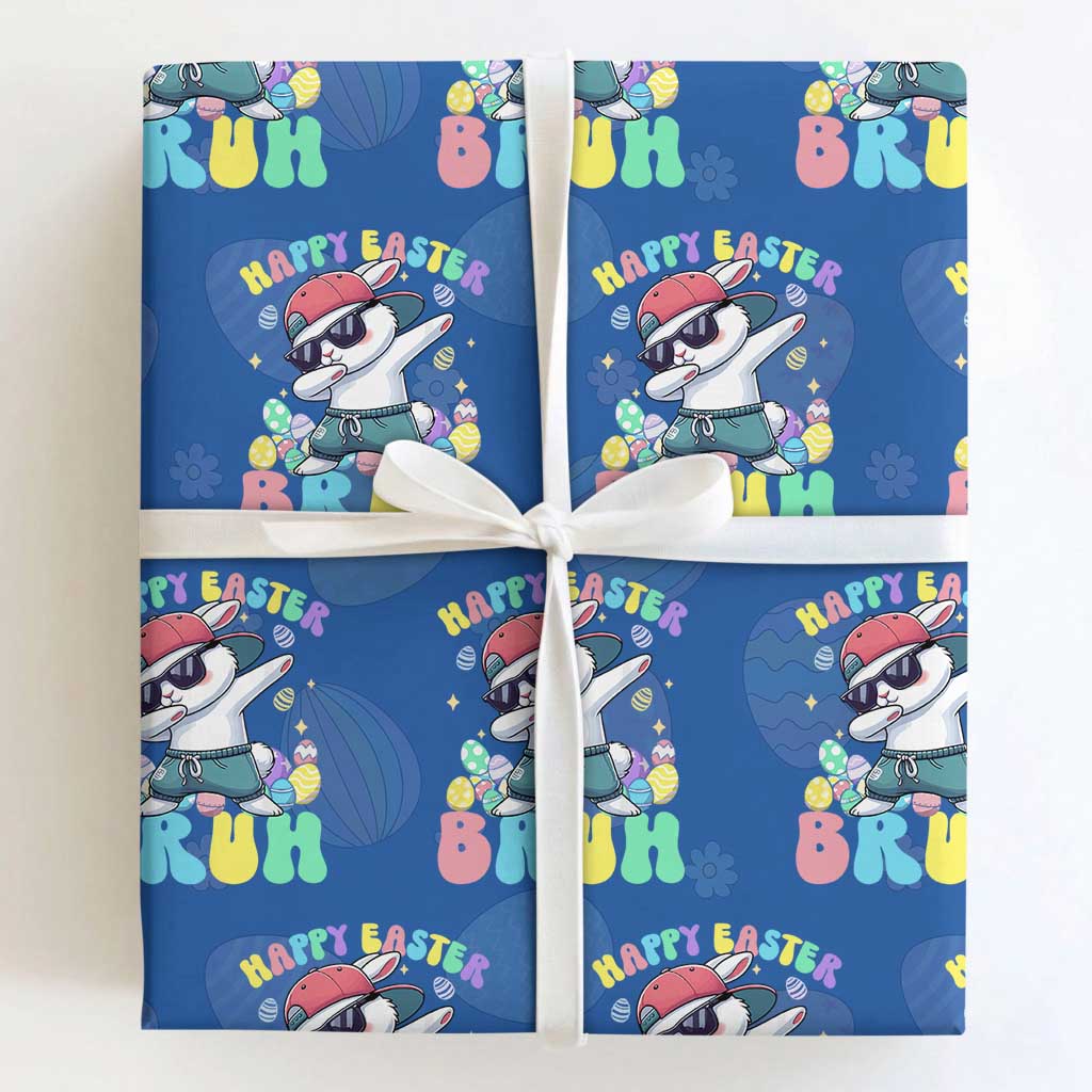 Bruh Easter Wrapping Paper Roll Funny Bunny Dab Rabbit Dance