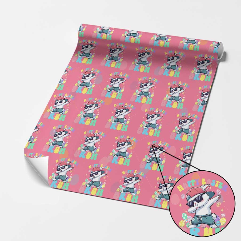 Bruh Easter Wrapping Paper Roll Funny Bunny Dab Rabbit Dance
