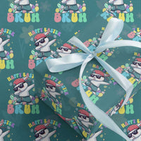 Bruh Easter Wrapping Paper Roll Funny Bunny Dab Rabbit Dance