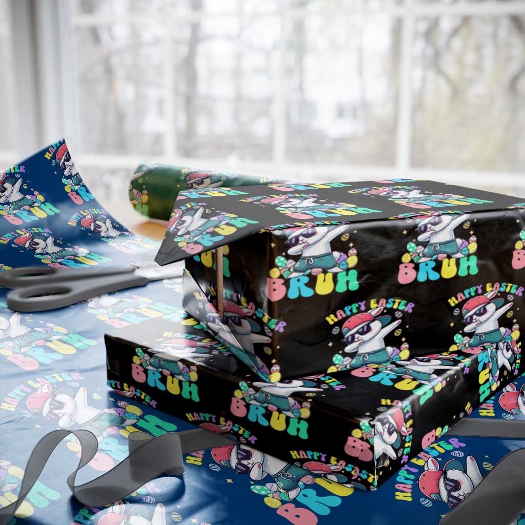 Bruh Easter Wrapping Paper Roll Funny Bunny Dab Rabbit Dance - Wonder Print Shop