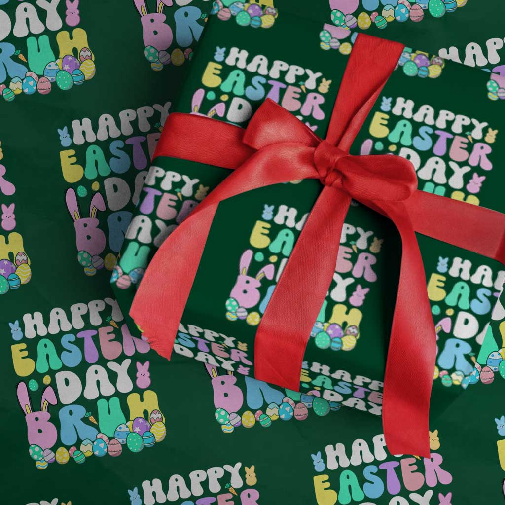 Bruh Easter Wrapping Paper Roll Teens Boys Kids Cute Bunny Eggs - Wonder Print Shop