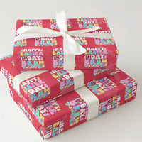 Bruh Easter Wrapping Paper Roll Teens Boys Kids Cute Bunny Eggs