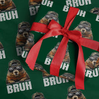 Bruh Groundhog Wrapping Paper Roll Funny Woodchuck Camo Hat Youth Teens Kids Slang - Wonder Print Shop