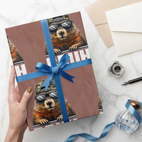 Bruh Groundhog Wrapping Paper Roll Funny Woodchuck Camo Hat Youth Teens Kids Slang - Wonder Print Shop