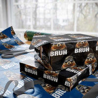 Bruh Groundhog Wrapping Paper Roll Funny Woodchuck Camo Hat Youth Teens Kids Slang - Wonder Print Shop