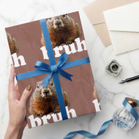 Bruh Groundhog Wrapping Paper Roll Funny Woodchuck Youth Teens Kids Slang - Wonder Print Shop