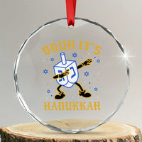 Bruh Hanukkah Crystal Glass Ornament Funny Dabbing Dreidel Love Jewish Chanukah Jew Gift - Wonder Print Shop