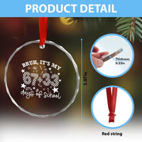 Bruh It Is My 67 33 Days Of School Crystal Glass Ornament 100th Days Of School Funny 67 Groovy Checkered