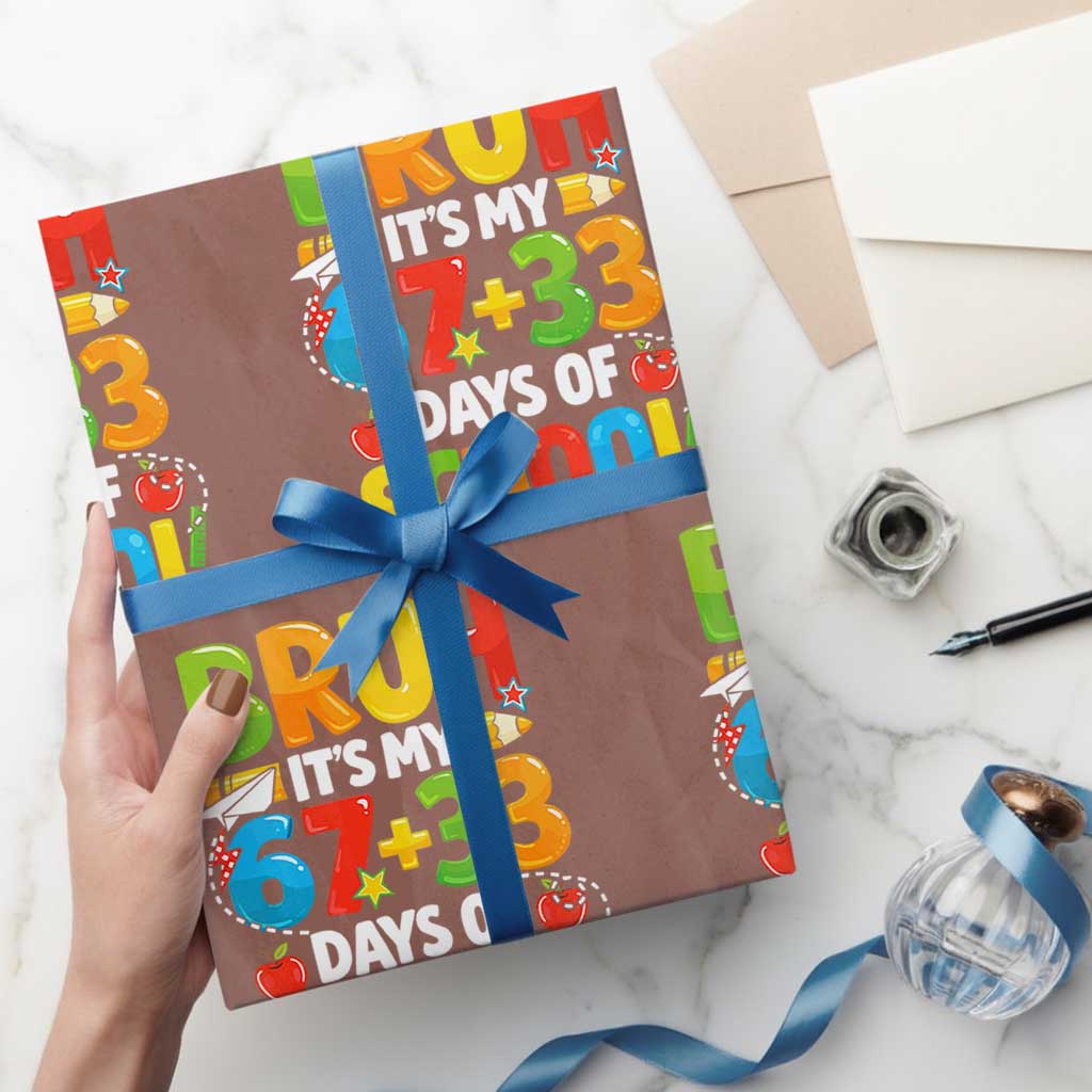 Bruh Its My 67 33 Days Of School Wrapping Paper Roll Funny Six Seven Meme Boys Kids 100th Day