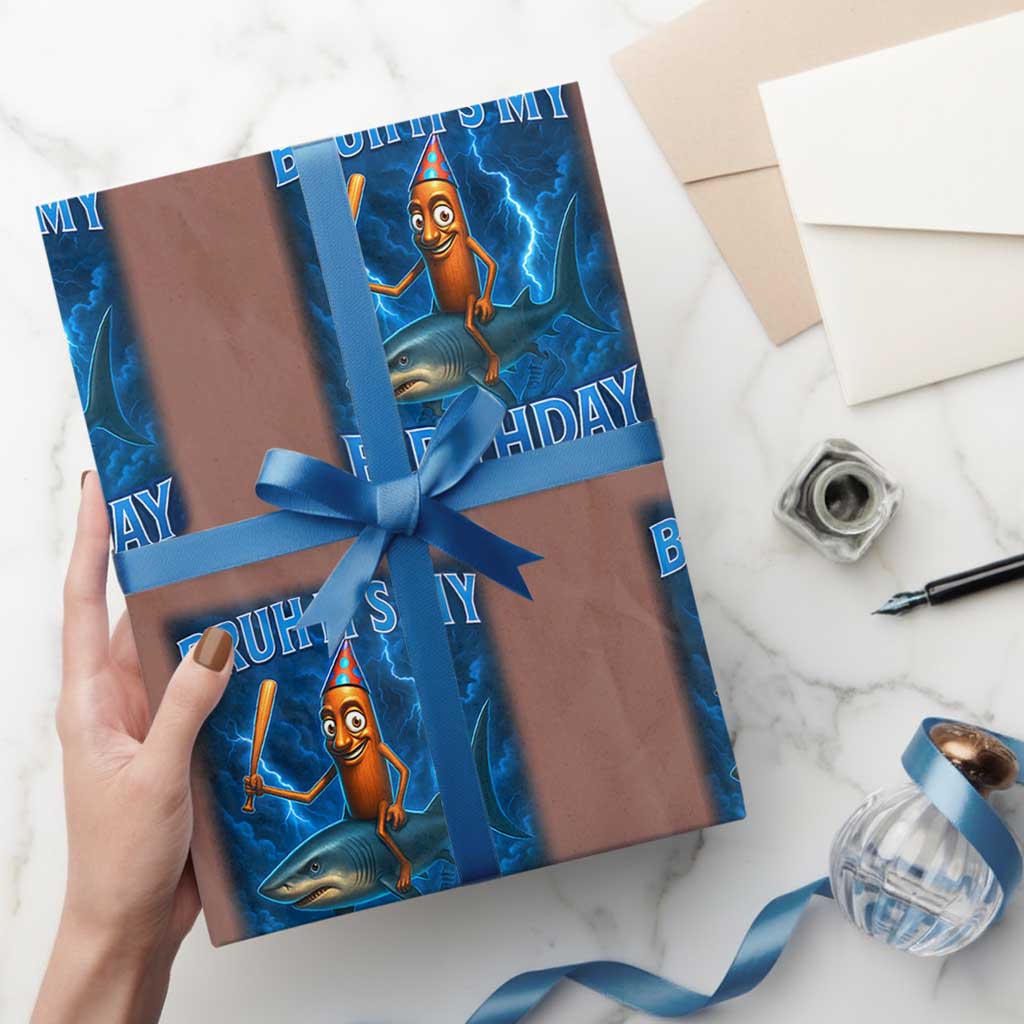 Bruh Its My Birthday Wrapping Paper Roll Italian Brainrot Meme Birthday Kids Family Party Bday - Wonder Print Shop