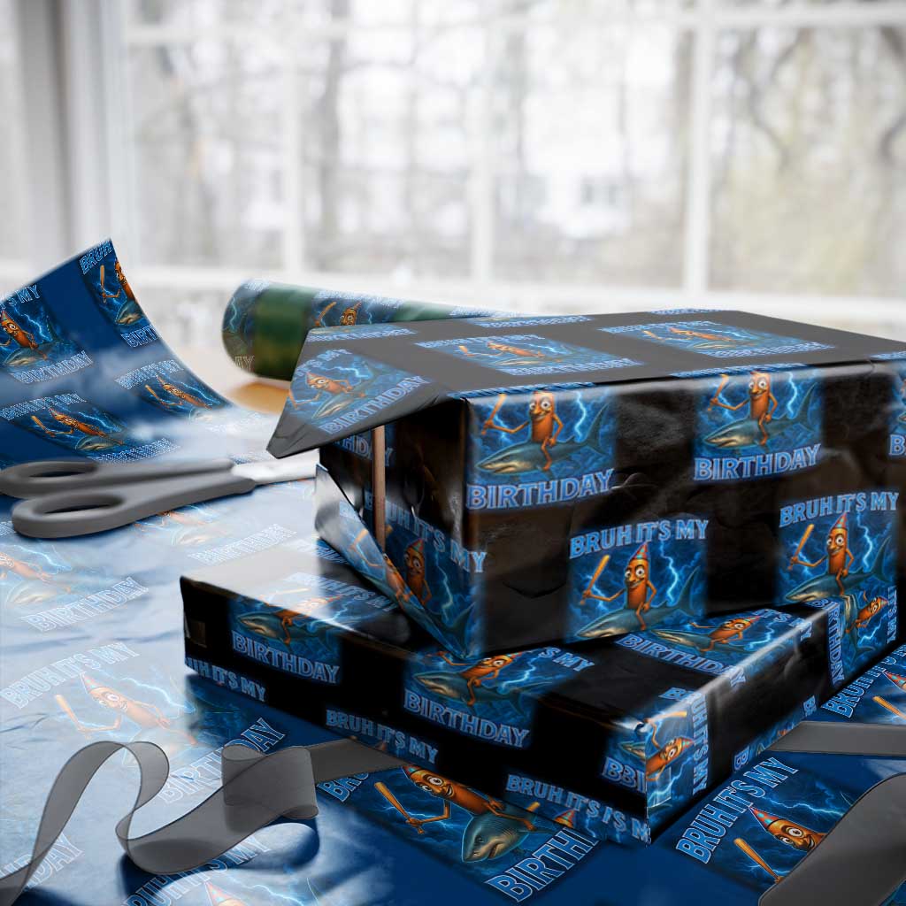 Bruh Its My Birthday Wrapping Paper Roll Italian Brainrot Meme Birthday Kids Family Party Bday - Wonder Print Shop