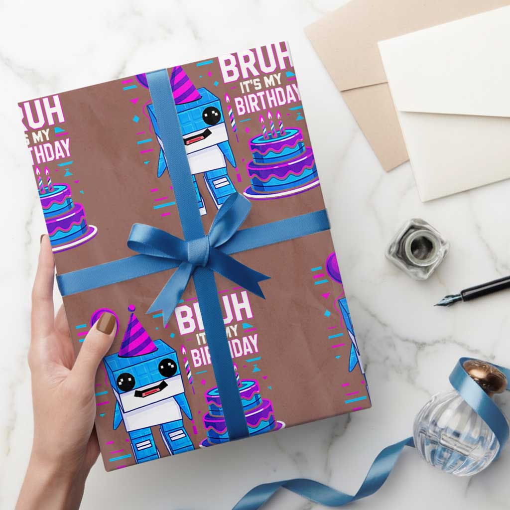 Bruh Its My Birthday Wrapping Paper Roll Italian Brainrot Meme Family Party Bday Los Tralaleritos - Wonder Print Shop