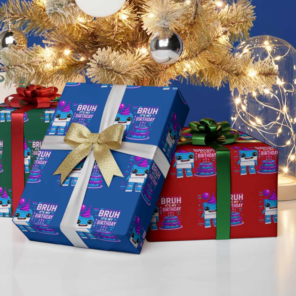 Bruh Its My Birthday Wrapping Paper Roll Italian Brainrot Meme Family Party Bday Los Tralaleritos - Wonder Print Shop