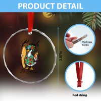 Bruh Its Summer Crystal Glass Ornament Funny Hawaiian Goose Surfer Graphic