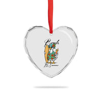 Bruh Its Summer Heart Crystal Glass Ornament Funny Hawaiian Goose Surfer Graphic